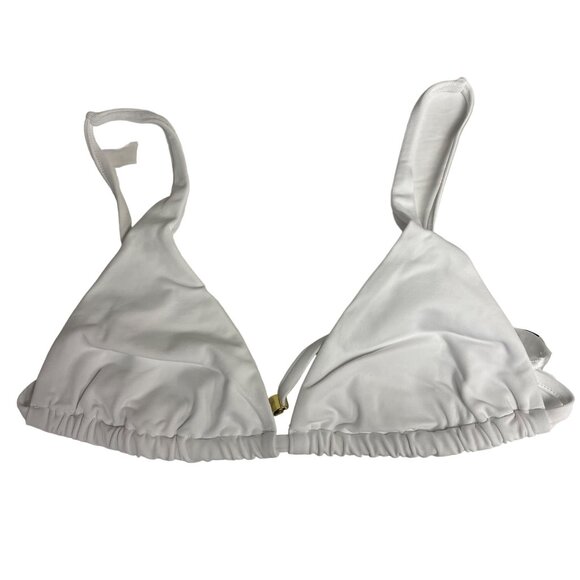 Andie x Demi Moore The Tropez Triangle Bikini Top White Sz SM - Picture 1 of 9